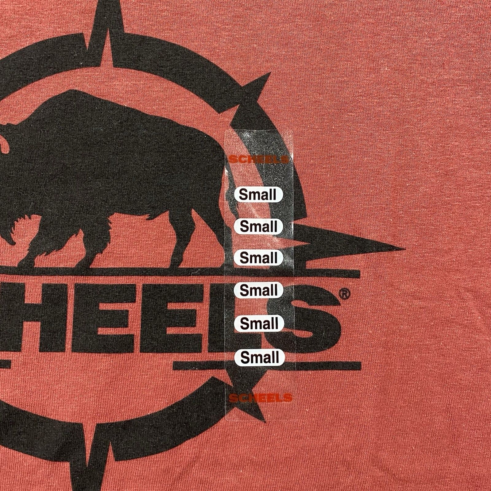 Scheels Buffalo Compass Graphic T-Shirt Small Red Outdoor Tee — image 2 of 7